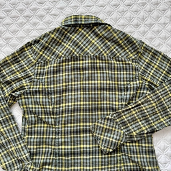 Columbia 100% Cotton Green Blue Yellow Plaid Long Sleeve Flannel Cabincore Sz M - Picture 14 of 14